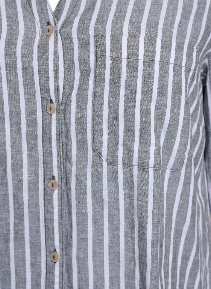 Skjorta i linne och viskos med 3/4-&auml;rmar, Gr&ouml;n, Packshot image number 2