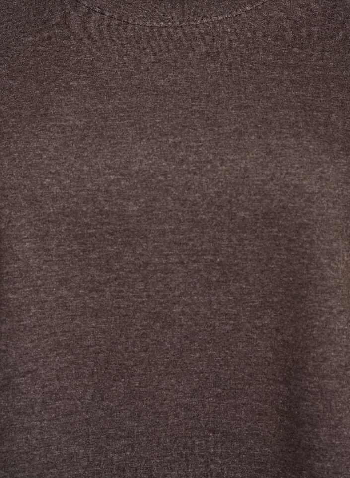 Sweatshirt med rund halsringning, Brun, Packshot image number 2