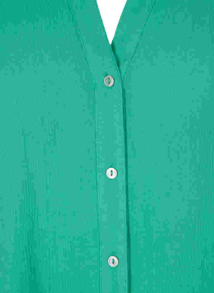 Kortärmad viskosskjorta med v-ringning, Holly Green, Packshot image number 2