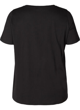 A-linjeformad t-shirt i bomull, Black, Packshot image number 1