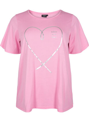 T-shirt från FLASH med tryck, Begonia Pink, Packshot image number 0