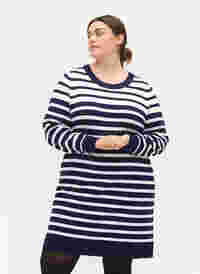 Randig klänning med långa ärmar, Peacoat W. Stripes, Model