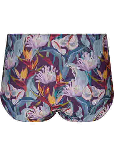 Bikinitrosa med hög midja och prickar, Deep Tropical Print, Packshot image number 1