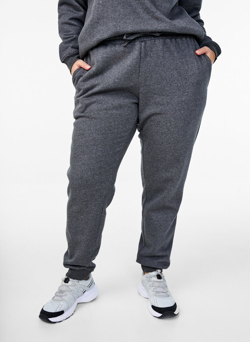 Joggers med hög midja, Grå, Model image number 2