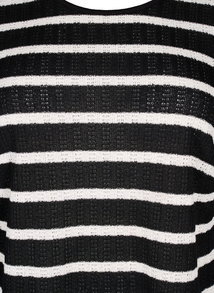 Blus med ränder och lång ärm, Black Sand Stripe, Packshot image number 2