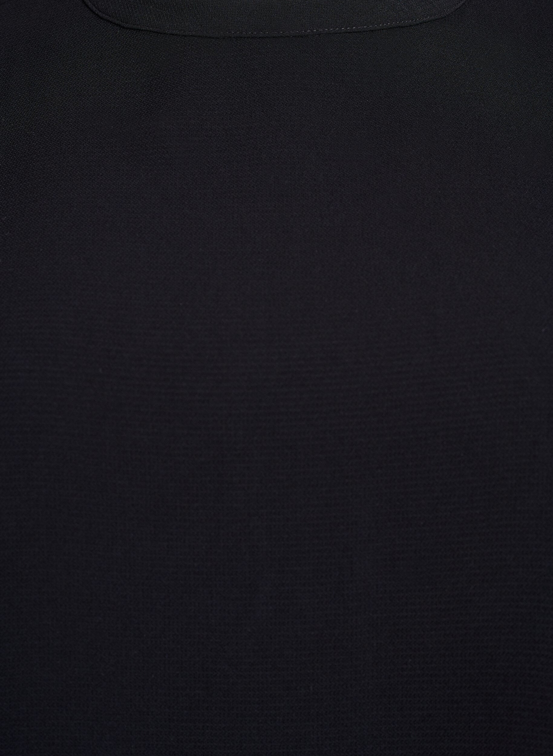 Zizzi Blus med randdetaljer p&aring; &auml;rmarna, Svart, Packshot image number 2