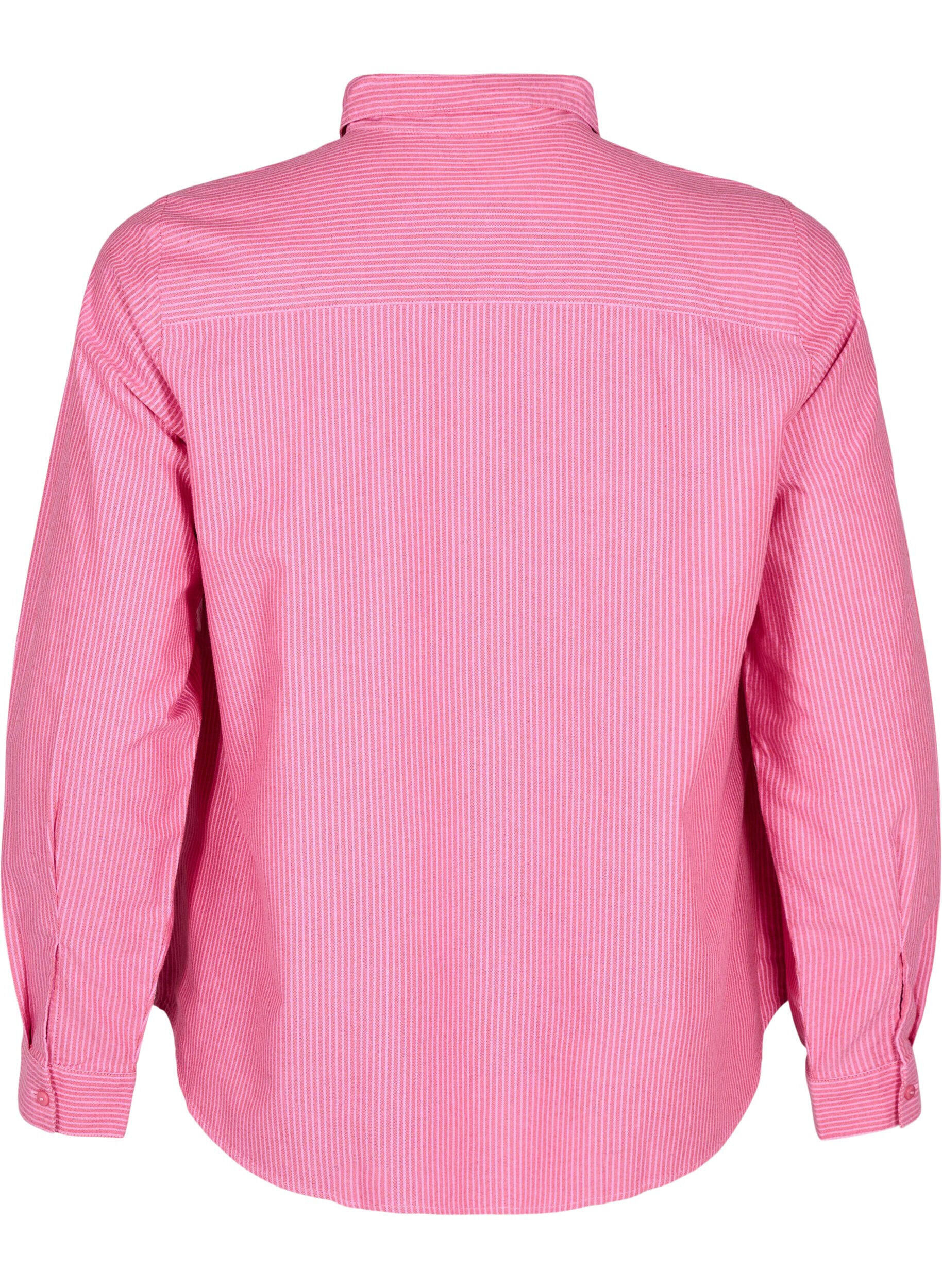 Zizzi L&aring;ng&auml;rmad bomullsskjorta, R&ouml;d, Packshot image number 1