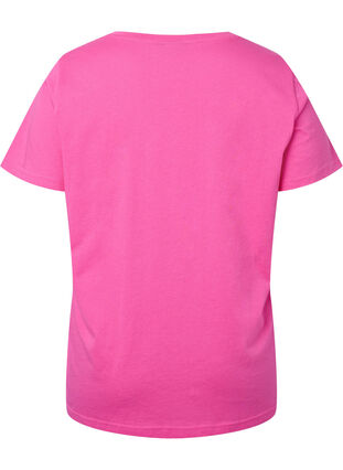 T-shirt i bomull med texttryck, Shocking Pink W. LOS, Packshot image number 1