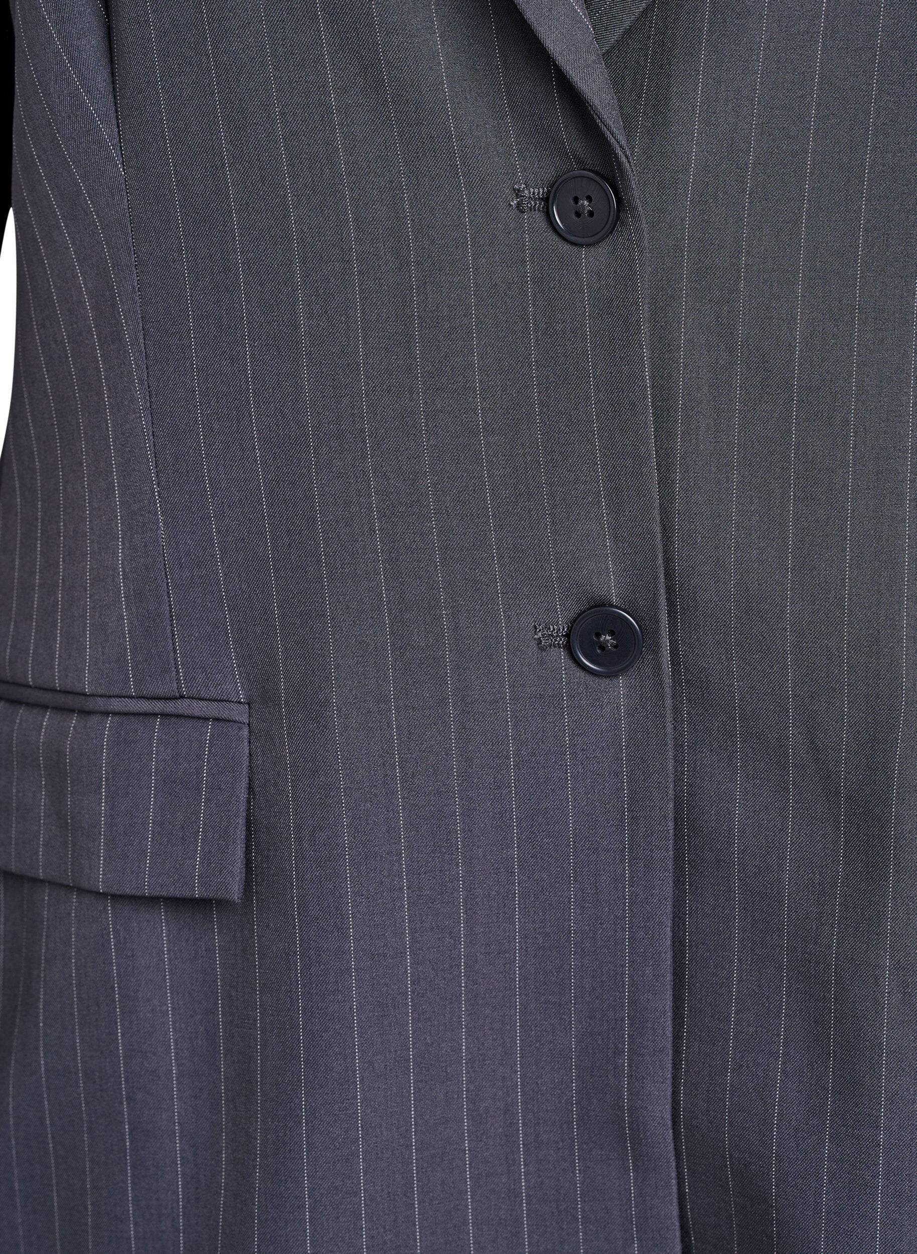ZizziBlazer med fickor och slitsar, Gr&aring;, Packshot image number 2