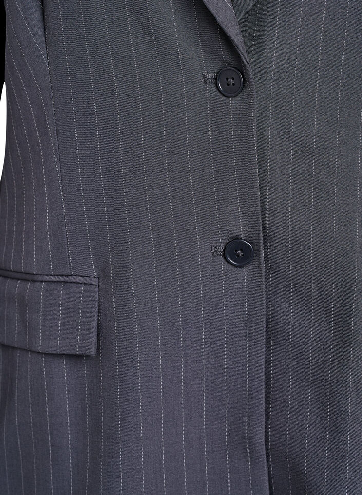 Blazer med fickor och slitsar, Gr&aring;, Packshot image number 2