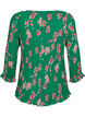 Plisserad blus med 3/4-ärmar, Jolly Green Flower, Packshot image number 1