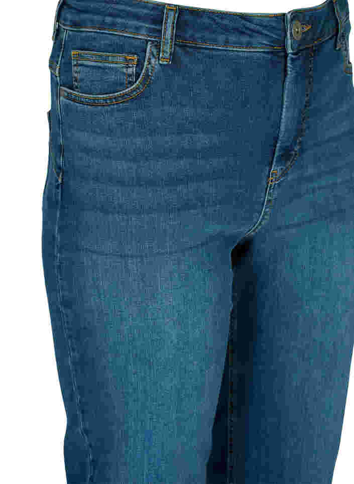 Gemma jeans med hög midja och push up, Blue denim, Packshot image number 2