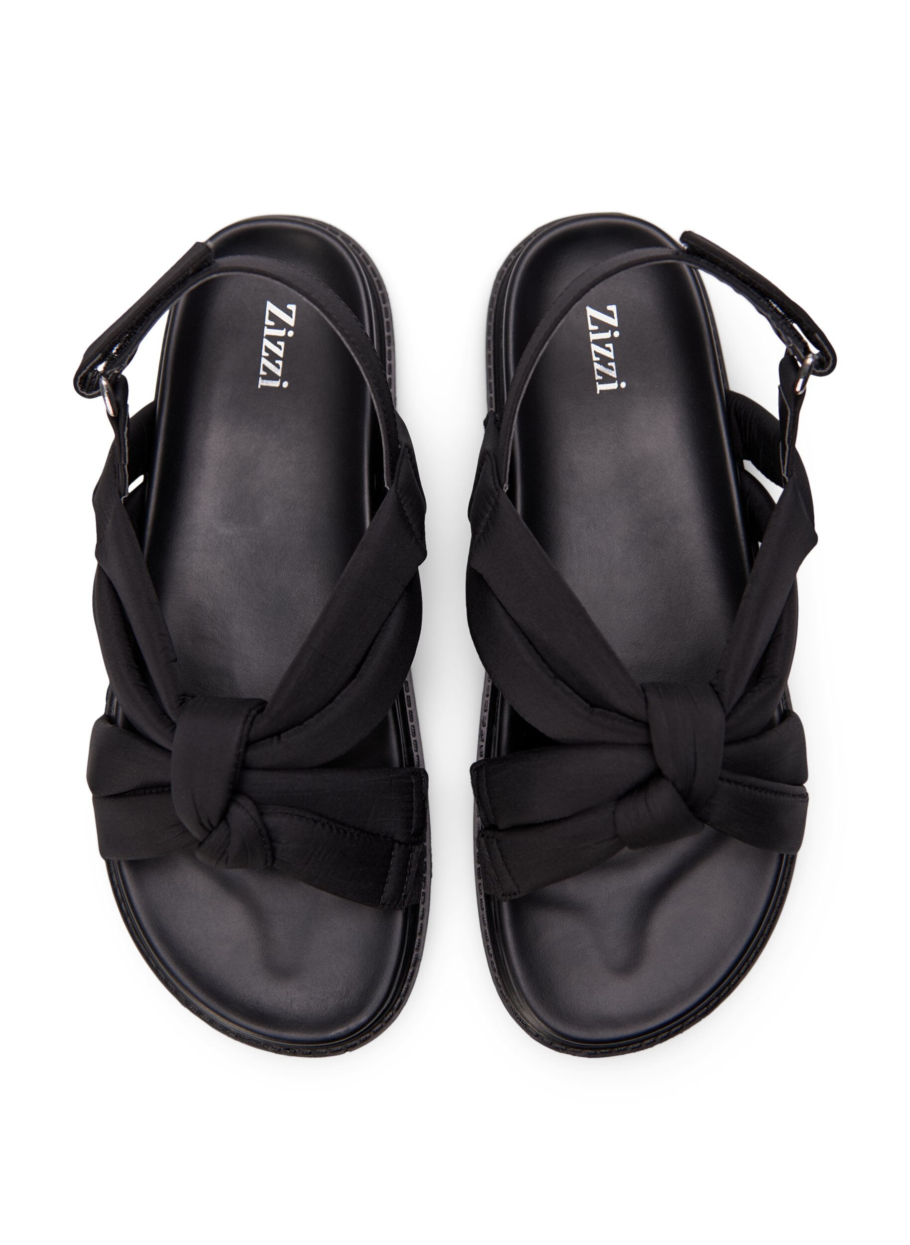 Zizzi Wide fit - Sandal med knutdetalj, Svart, Packshot image number 2