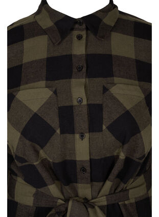 Rutig skjortklänning med knytdetalj, Ivy Green Check, Packshot image number 2