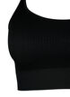Seamless sport-bh i ribbat material, Black, Packshot image number 2