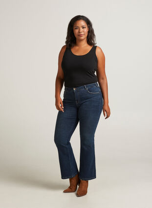 Bootcut jeans, Dark blue denim, Model image number 0
