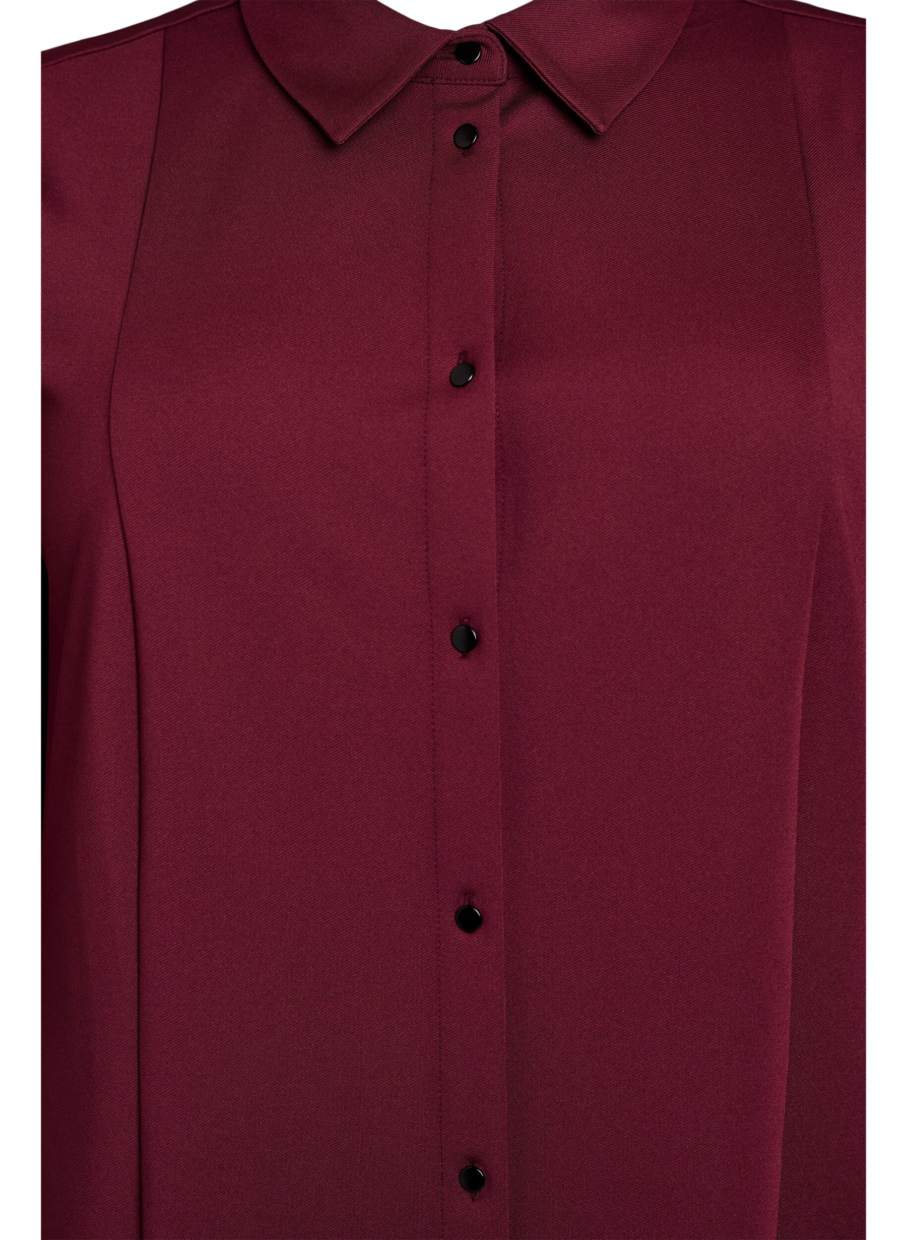 Zizzi Kort skjortkl&auml;nning med 3/4-&auml;rm, R&ouml;d, Packshot image number 2