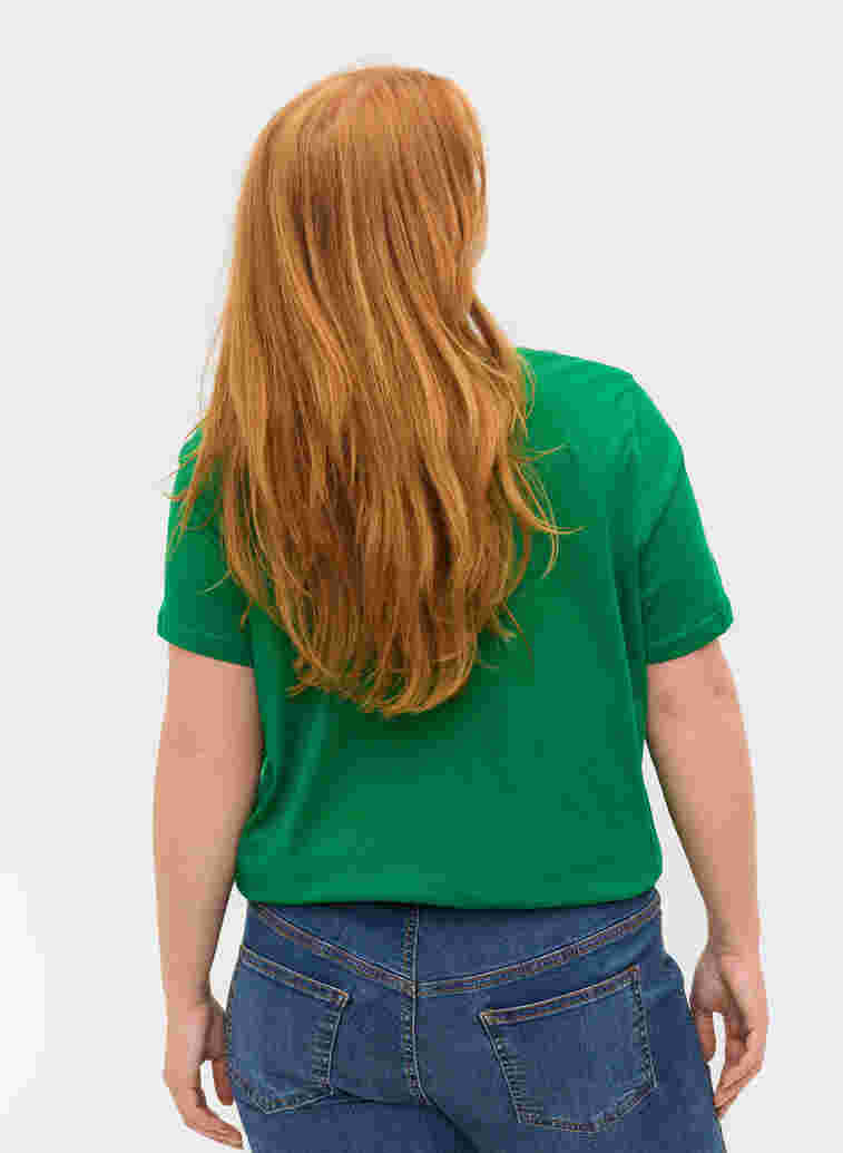 Kortärmad t-shirt i bomull med texttryck, Jolly Green, Model image number 1