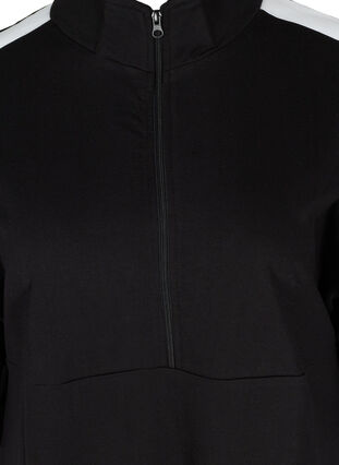 Sweatshirtklänning i bomull med dragkedja och 3/4 ärmar, Black, Packshot image number 2
