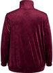 Cardigan i velour med dragkedja och h&ouml;g krage, M&ouml;rk Bordeaux, Packshot image number 1