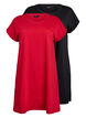 2-pack t-shirtkl&auml;nningar med korta &auml;rmar, R&ouml;d, Packshot image number 0
