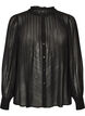 Blus i viskos med volangkrage, Svart, Packshot image number 0