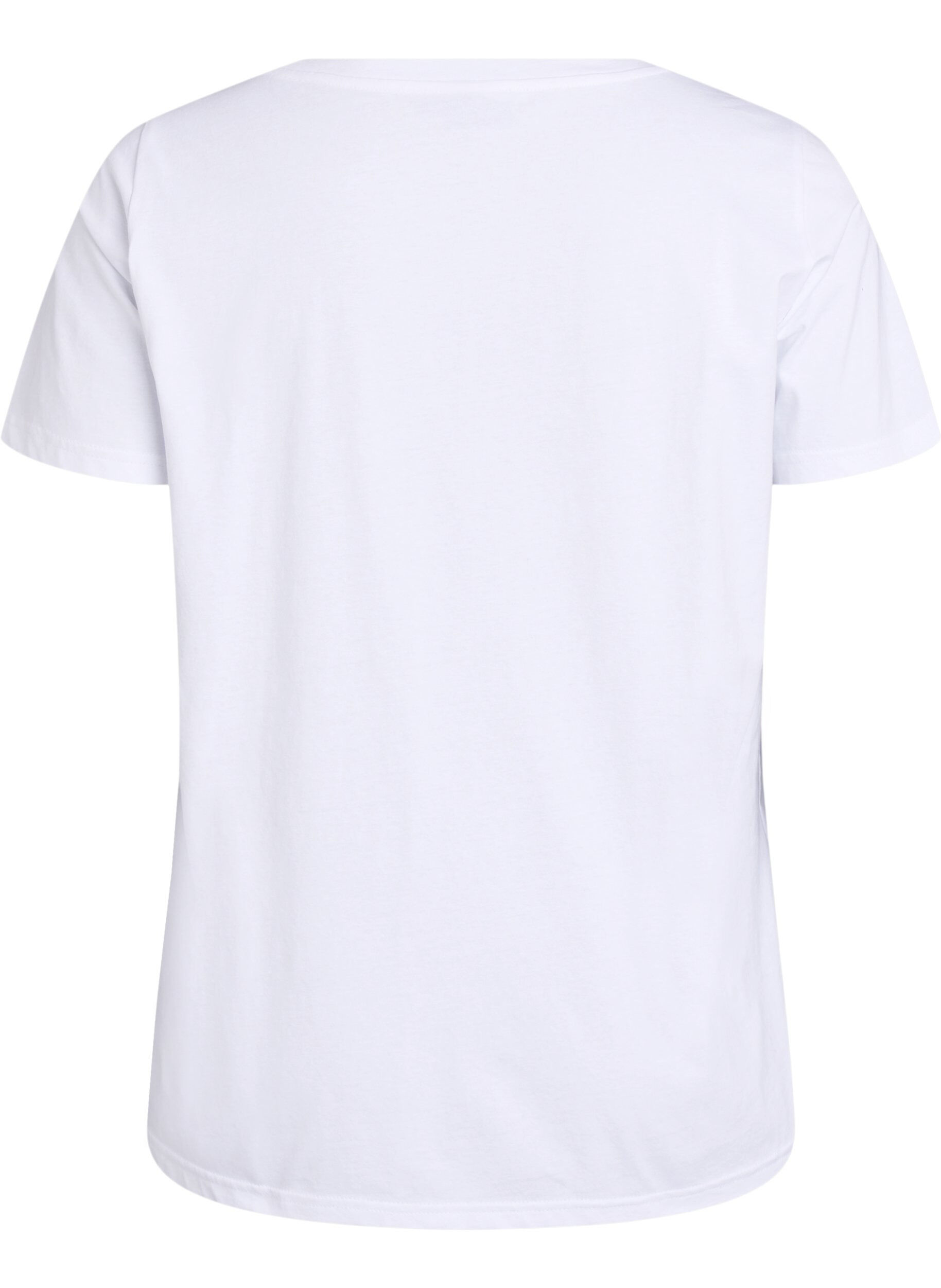 Zizzi T-shirt med tryckt detalj, Vit, Packshot image number 1