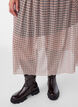 Rutig midikjol i mesh, Beige, Model image number 2