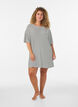Randigt nattlinne i viskosjersey, Vanilla, Model image number 1