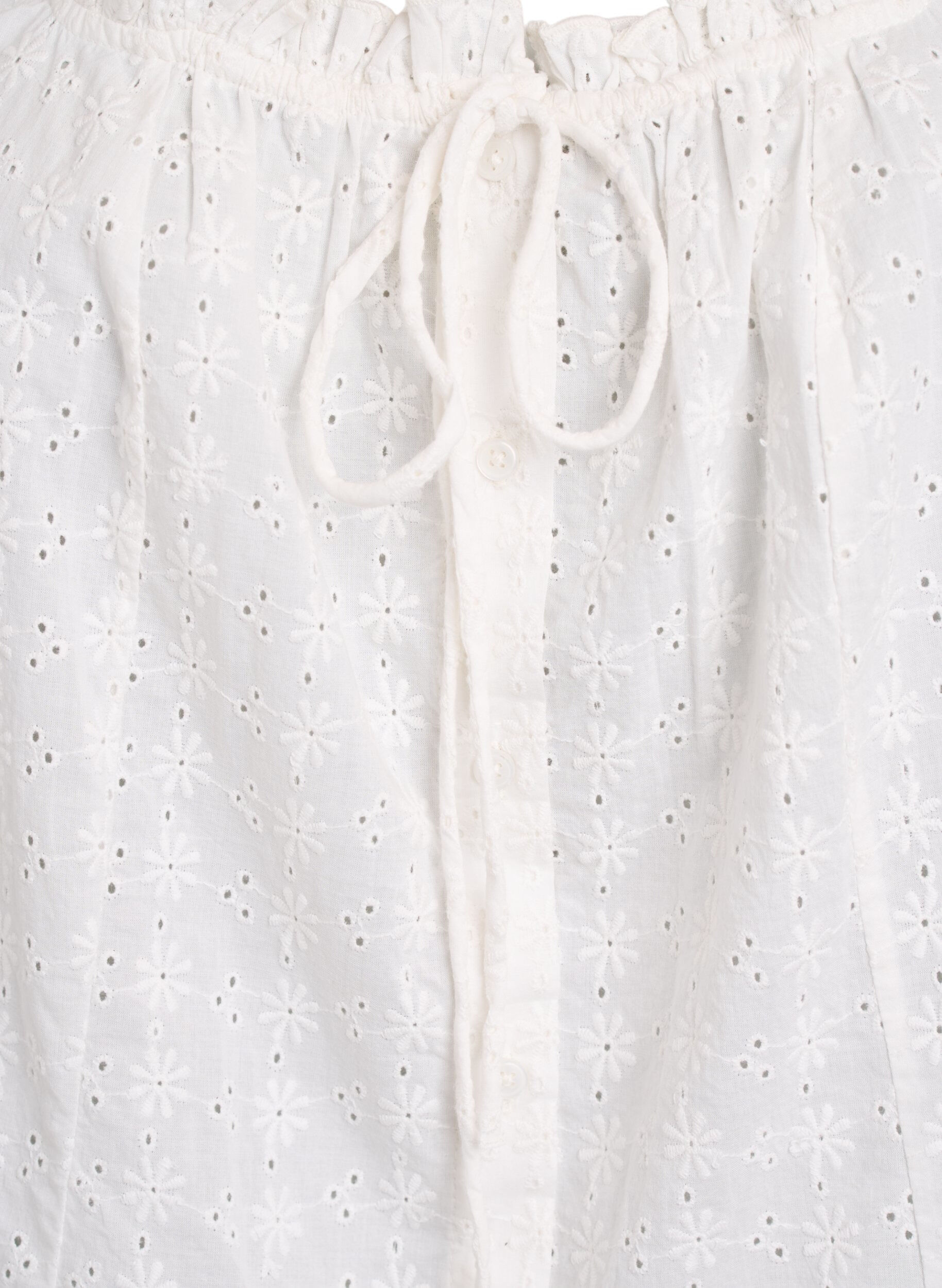 Zizzi&Auml;rml&ouml;s blus med broderie anglaise och volanger, Vanilla, Packshot image number 2