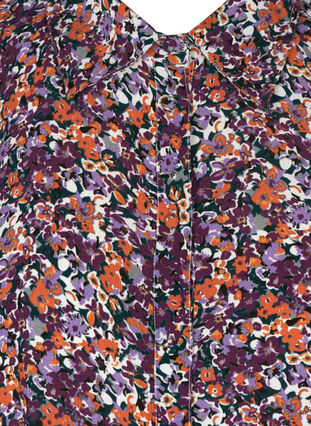 Blommig skjorta i viskos, Purple flower AOP, Packshot image number 2