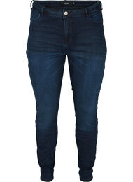 Amy jeans i super slim fit med hög midja, Dark blue denim