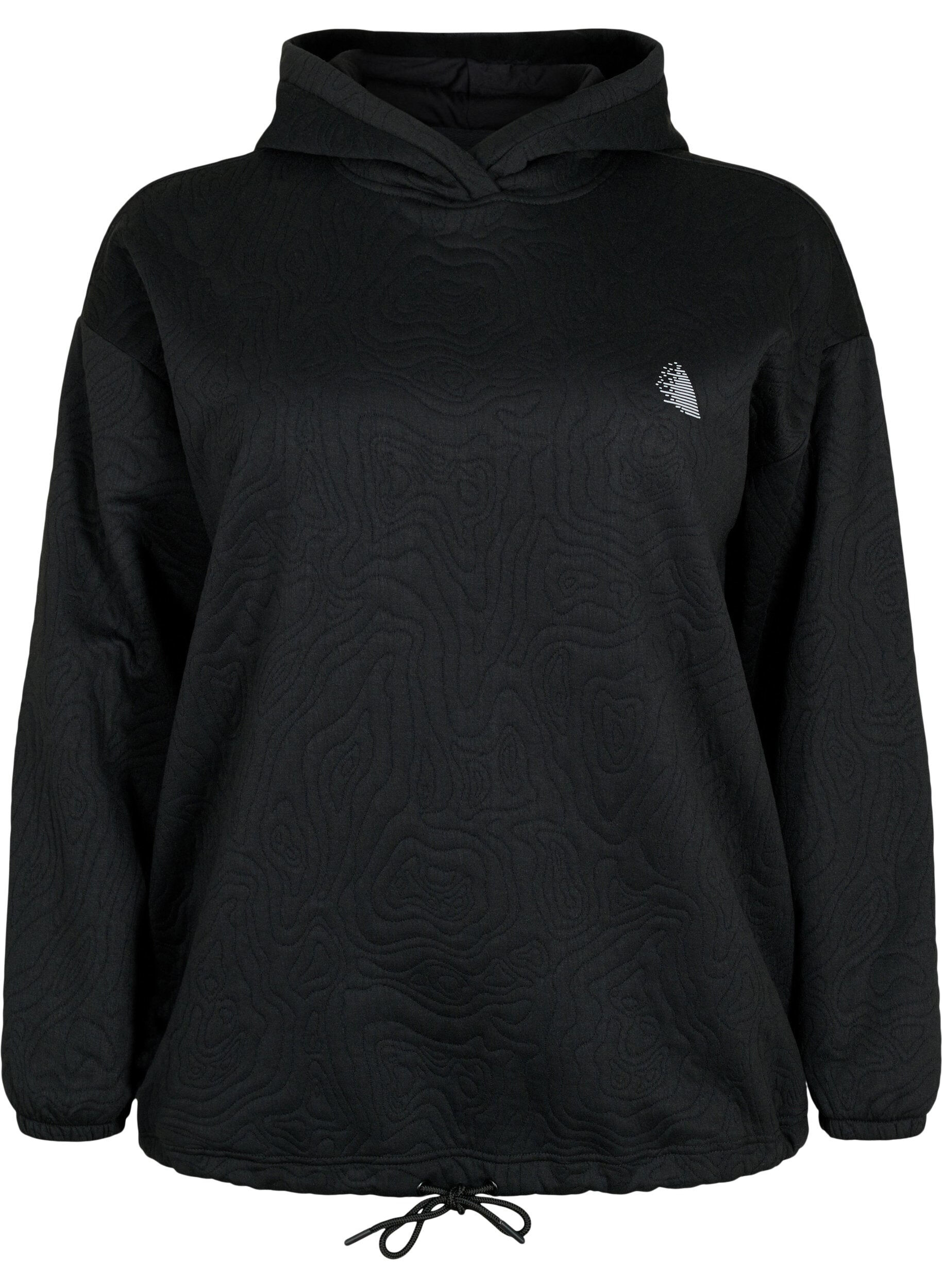 Zizzi Sportig sweatshirt med huva, Black, Packshot image number 0