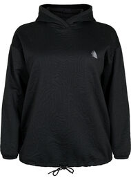 Sportig sweatshirt med huva, Black