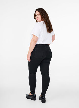 Stay black Amy-jeans med hög midja, Black, Model image number 1