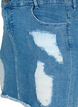 Kroppsnära denimkjol med rå kant, Blue denim, Packshot image number 2
