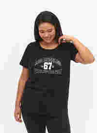 T-shirt i bomull med tryck, Black LOS ANGELES, Model