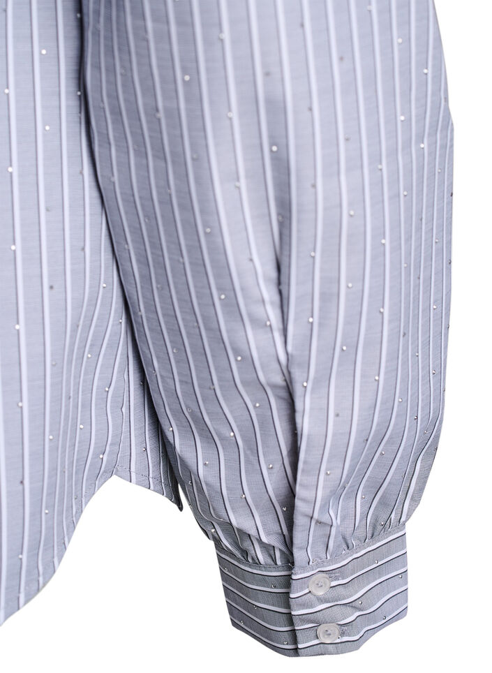 Randig skjorta med nitar, Svart, Packshot image number 3