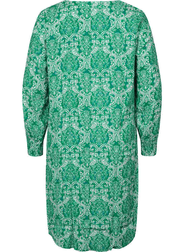 Mönstrad klänning i viskos, Jolly Green Oriental, Packshot image number 1