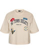 T-shirt med texttryck och m&auml;rken, Beige, Packshot image number 0