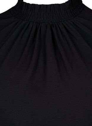 Enfärgad smockblus med lång ärm, Black, Packshot image number 2