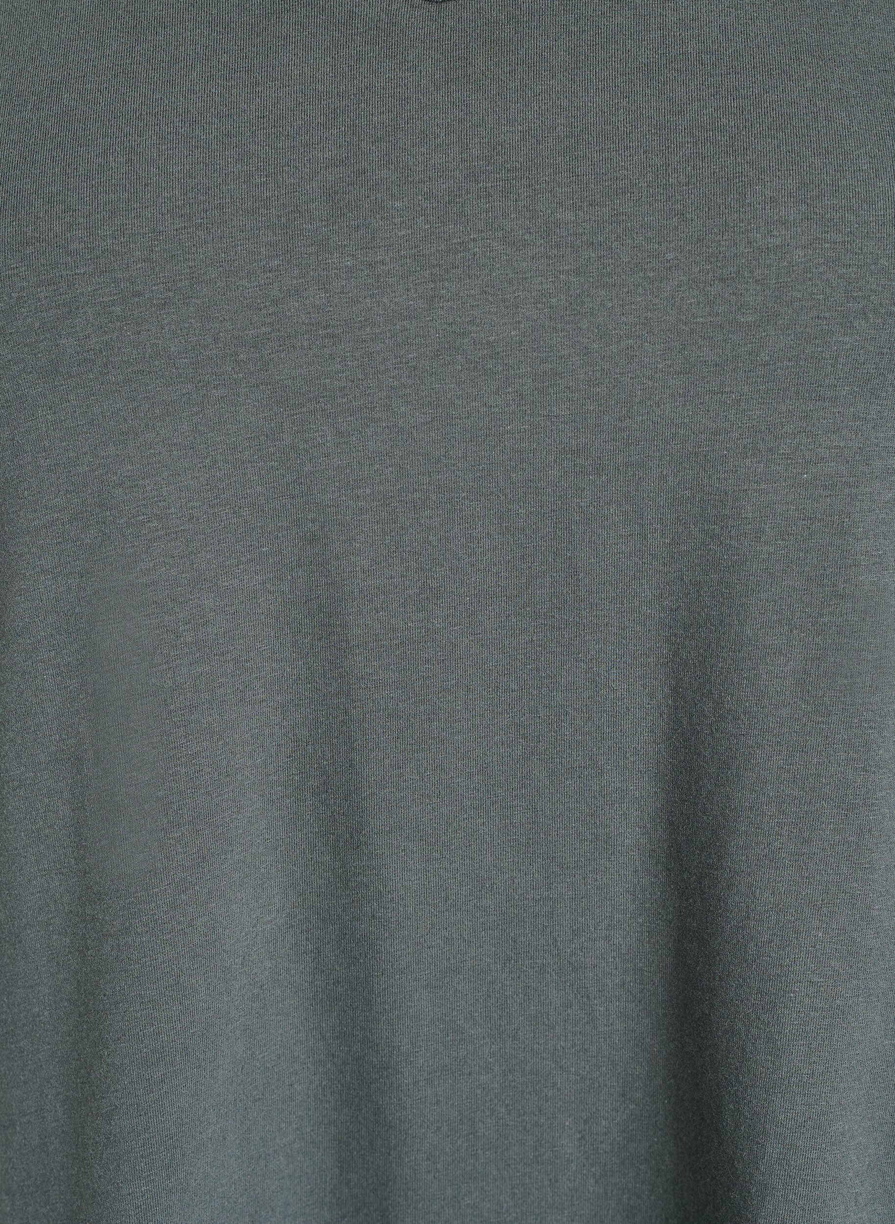 ZizziEnf&auml;rgad bas-t-shirt i bomull, Gr&ouml;n, Packshot image number 2