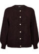 Cardigan med hj&auml;rtformade knappar, Brun, Packshot image number 0