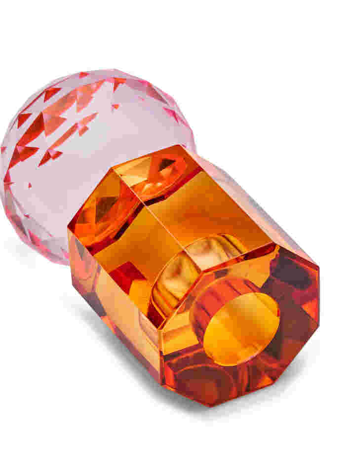 Ljusstake i kristallglas, Pink/Rav, Packshot image number 1