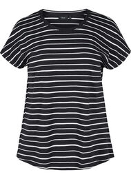 Randig t-shirt i bomull, Black/White Stripe