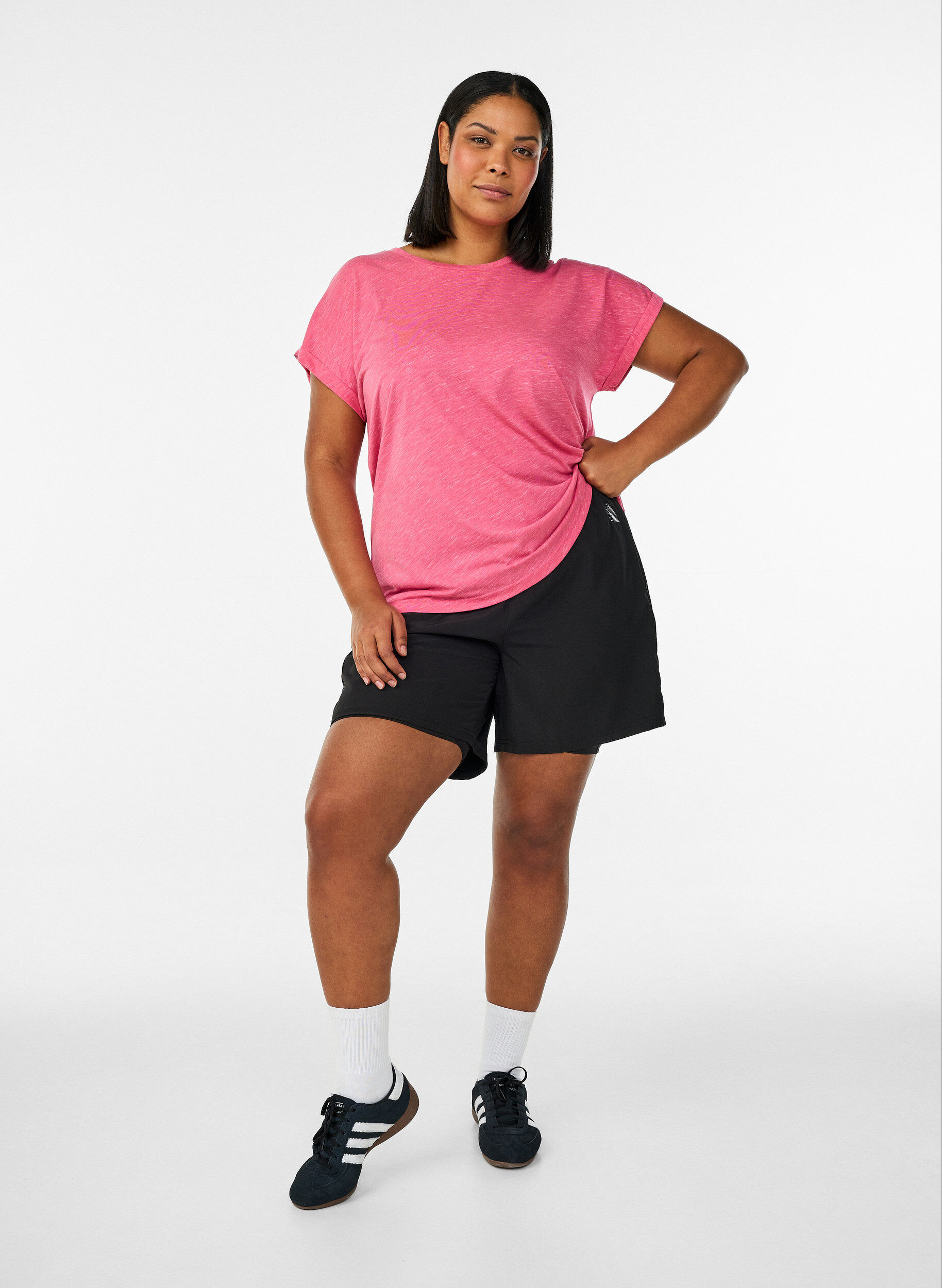 ZizziL&ouml;s tr&auml;ningst-shirt med korta &auml;rmar, Rosa, Model image number 1