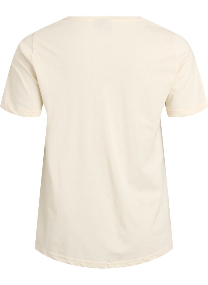 T-shirt med tryck, Vanilla, Packshot image number 1