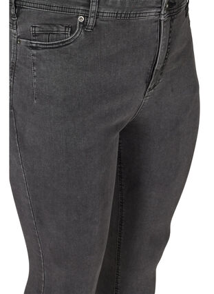 Cropped Amy Jeans med hög midja och dragkedja, Grey Denim, Packshot image number 2
