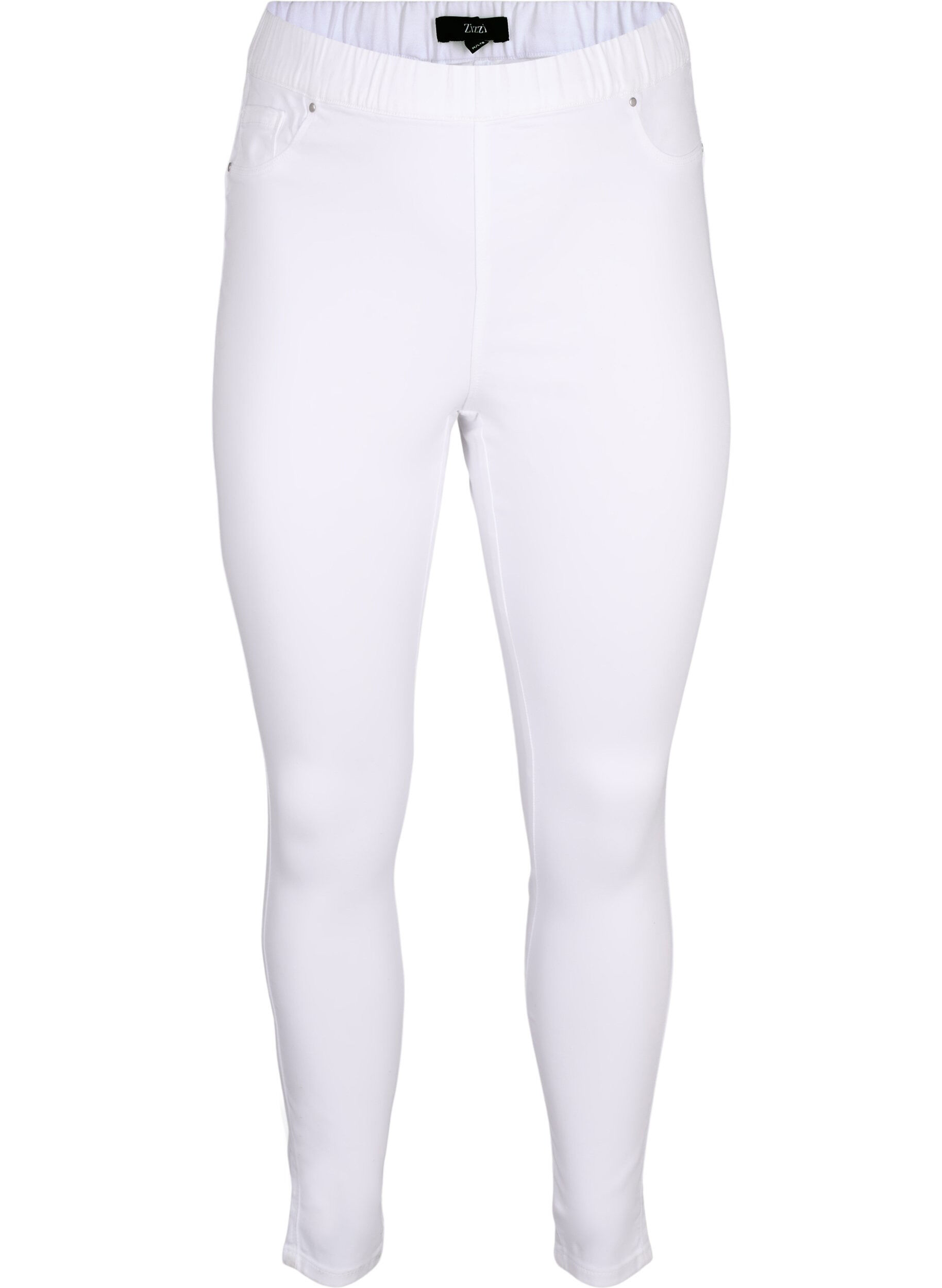 Zizzi Jeggings med h&ouml;g midja, Vit, Packshot image number 0