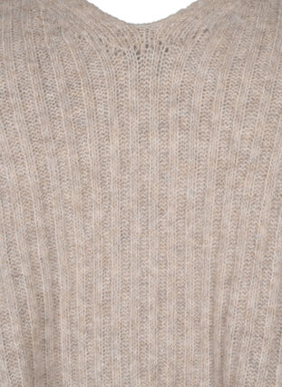 Stickad tröja med slits, Simply Taupe Mel., Packshot image number 2